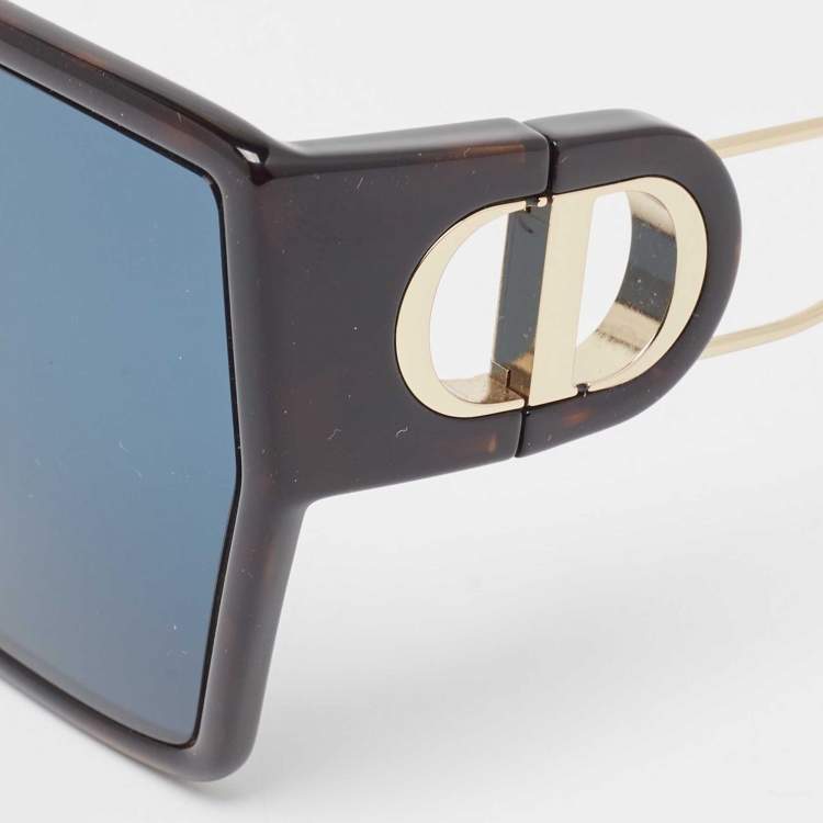 Pre Owned Dior Black/Gold 30 Montaigne BU Square Sunglasses