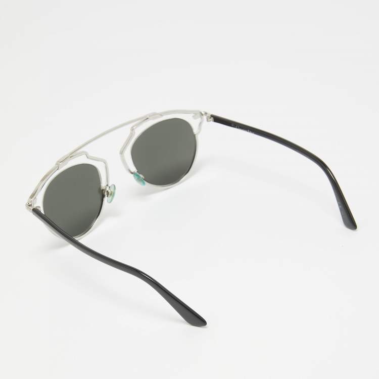 Pre Owned Dior Silver/Black Mirrored SoReal Aviator Sunglasses