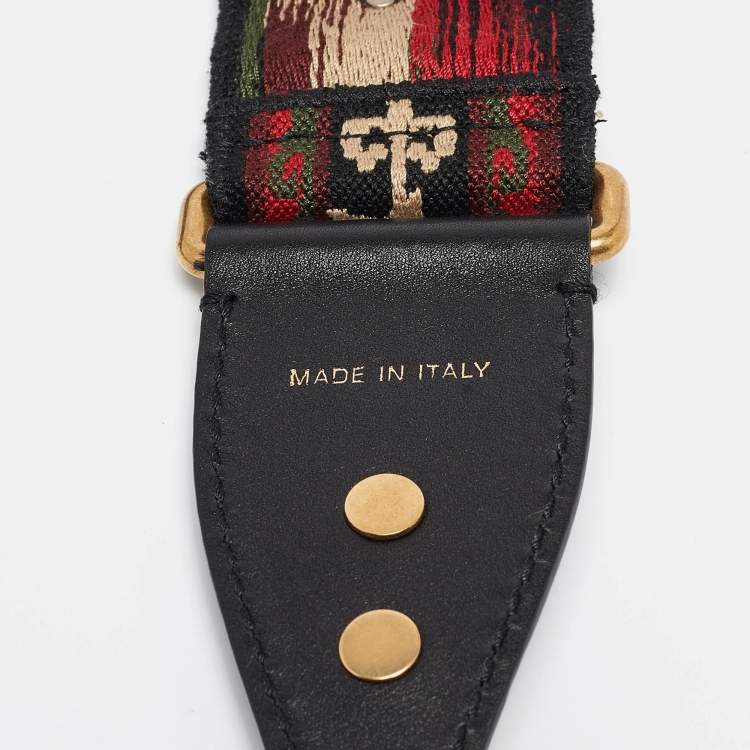 Pre Owned Dior Multicolor Embroidered Canvas Studded Shoulder Bag Strap