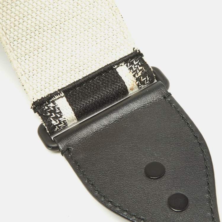 Pre Owned Dior Black Logo Embroidered Canvas Book Shoulder Bag Strap