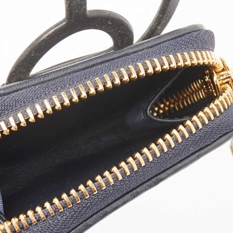 مملوكة مسبقًا Dior Black/Navy Blue Oblique Canvas and Rubber 30 Montaigne Phone Cover with Airpods Pro Case