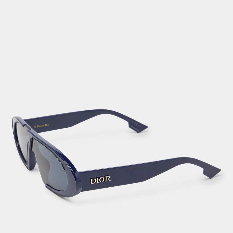 Pre Owned Dior Blue PJPA9 DiorOblique Oval Sunglasses 