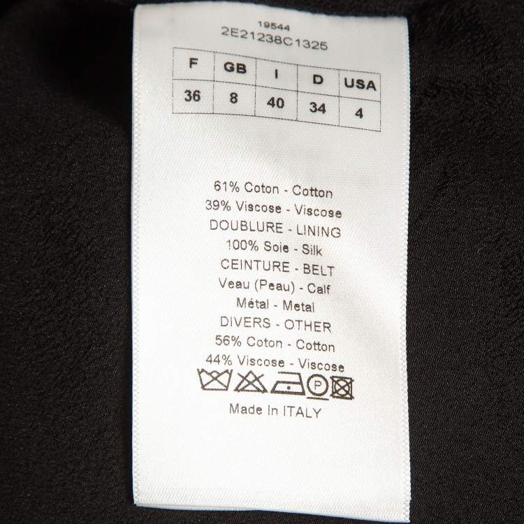 Pre Owned Christian Dior Cream/Black Pixel Pattern Cotton Blend Flared Jacket S