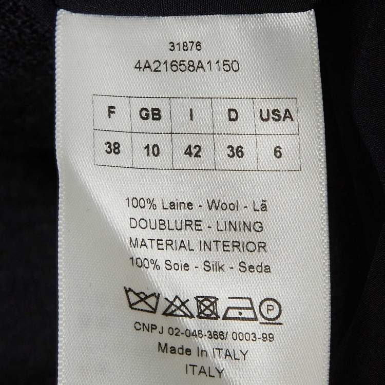 Pre Owned Christian Dior Navy Blue Wool Flared Mini M