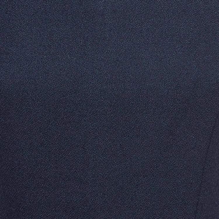 Pre Owned Christian Dior Navy Blue Wool Flared Mini M