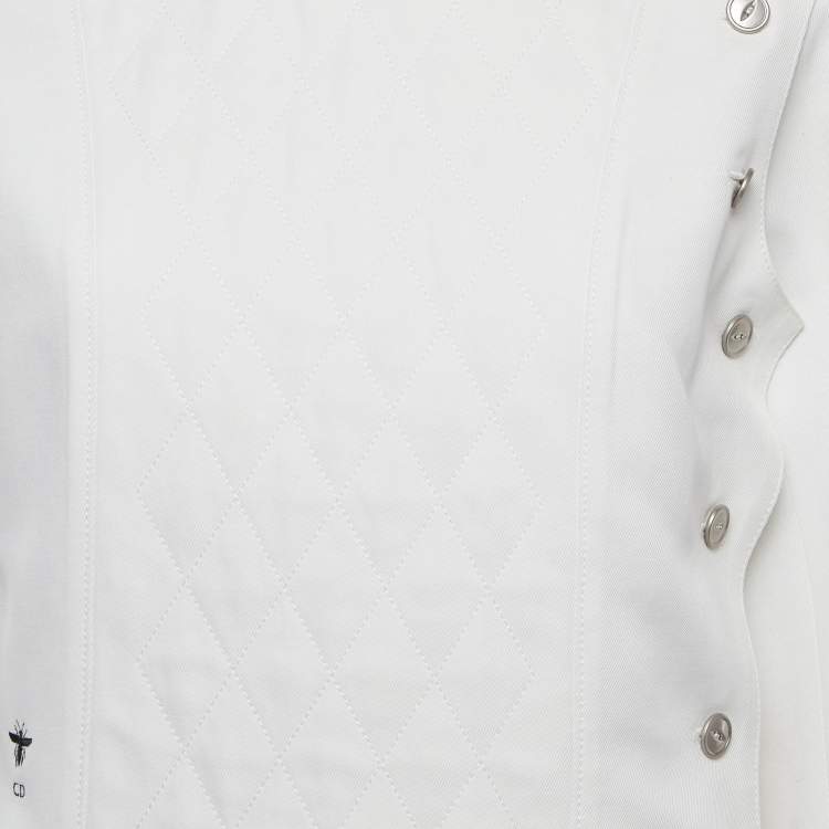 Pre Owned Christian Dior White Cotton Jacket M