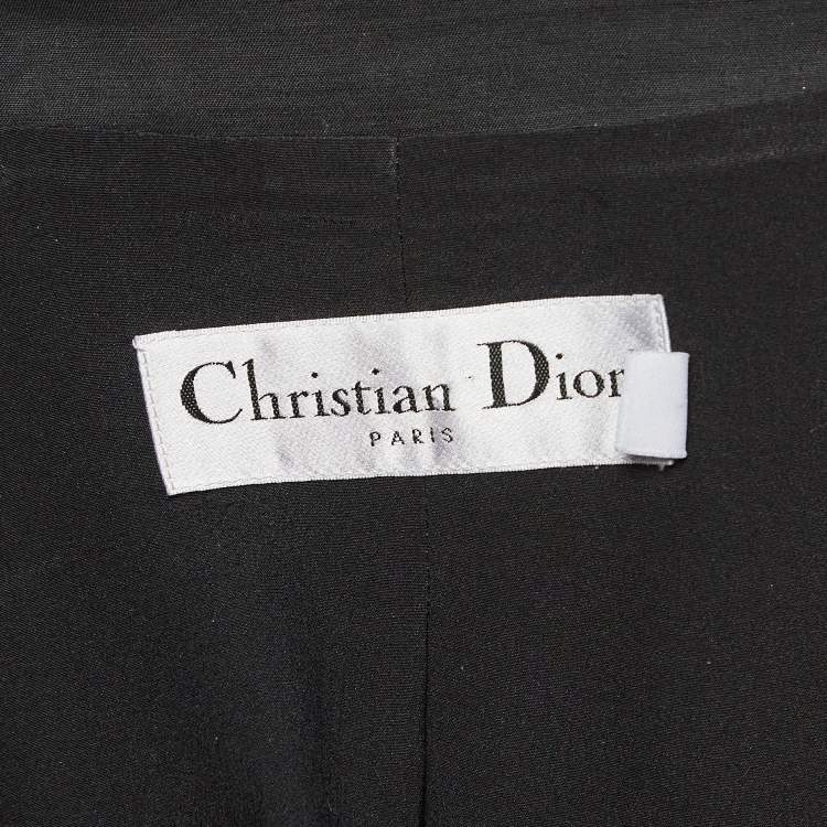 Pre Owned Christian Dior Black Wool Blend Flared Blazer S