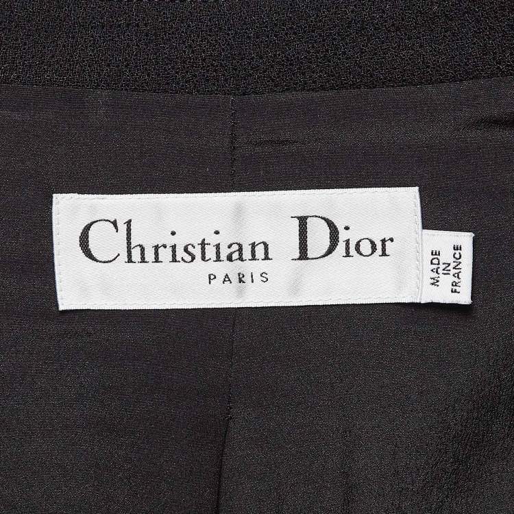 Pre Owned Christian Dior Black Wool and Silk Pleated Jacket S
