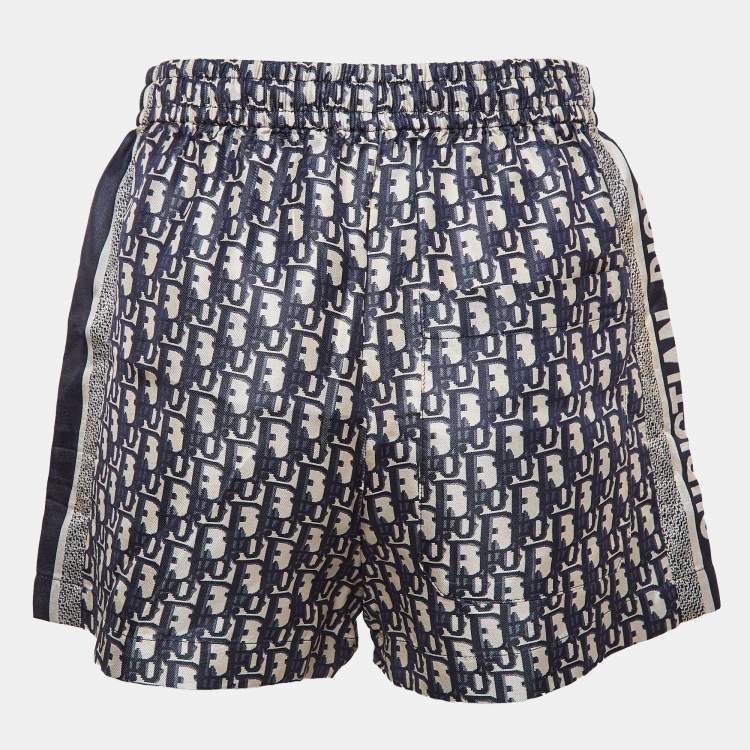 Pre Owned Christian Dior Blue Oblique Silk Chez Moi Shorts S