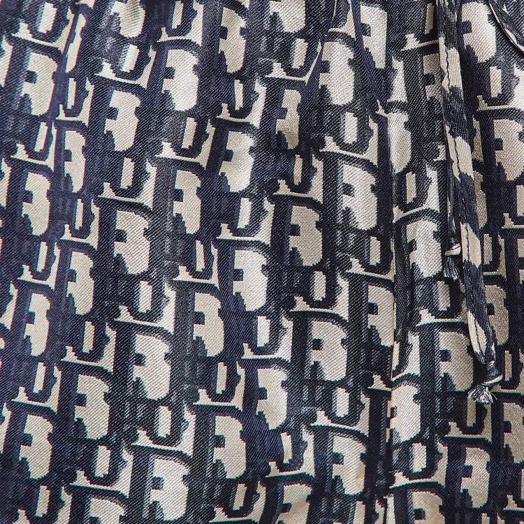 Pre Owned Christian Dior Blue Oblique Silk Chez Moi Shorts S