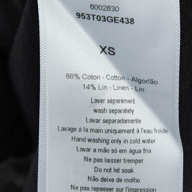 Pre Owned Dior Dark Grey Printed Cotton Jersey T-Shirt XS