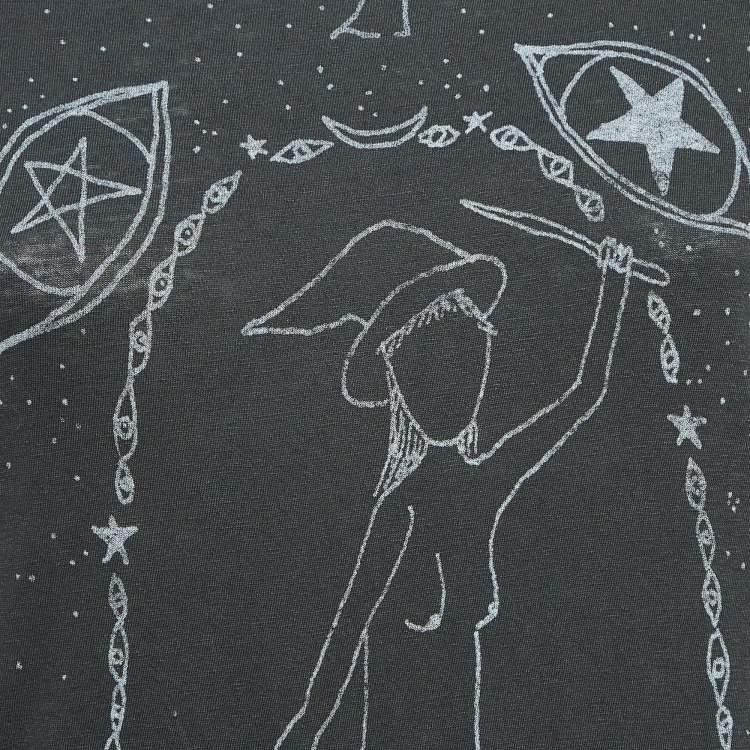 Pre Owned Dior Dark Grey Printed Cotton Jersey T-Shirt XS