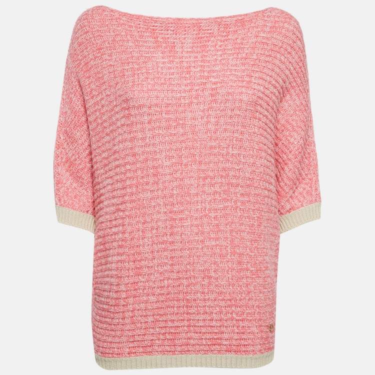 Pre Owned Christian Dior Pink Cashmere Oversized Sweater L