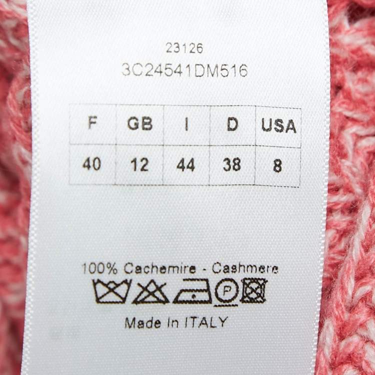 Pre Owned Christian Dior Pink Cashmere Oversized Sweater L