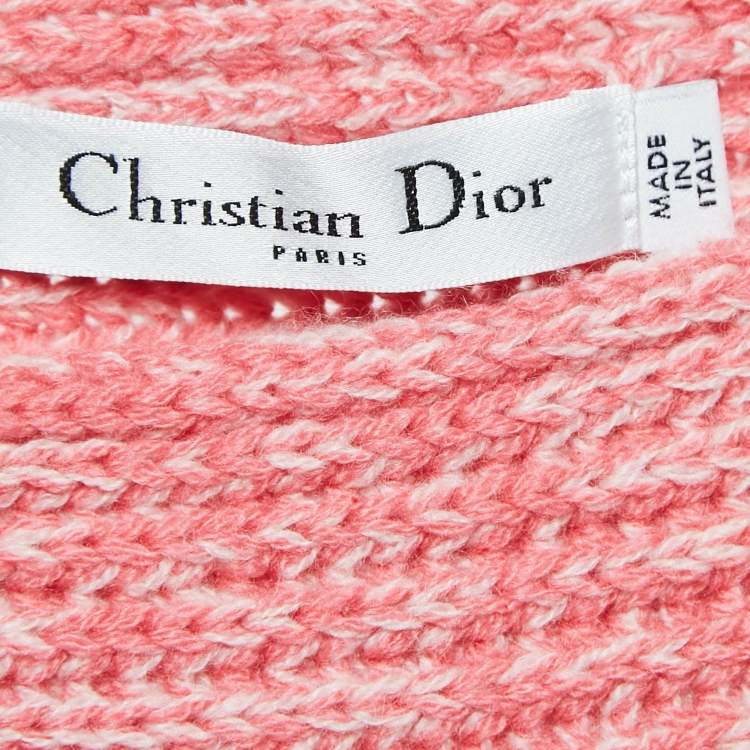 Pre Owned Christian Dior Pink Cashmere Oversized Sweater L