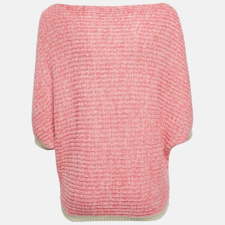 Pre Owned Christian Dior Pink Cashmere Oversized Sweater L