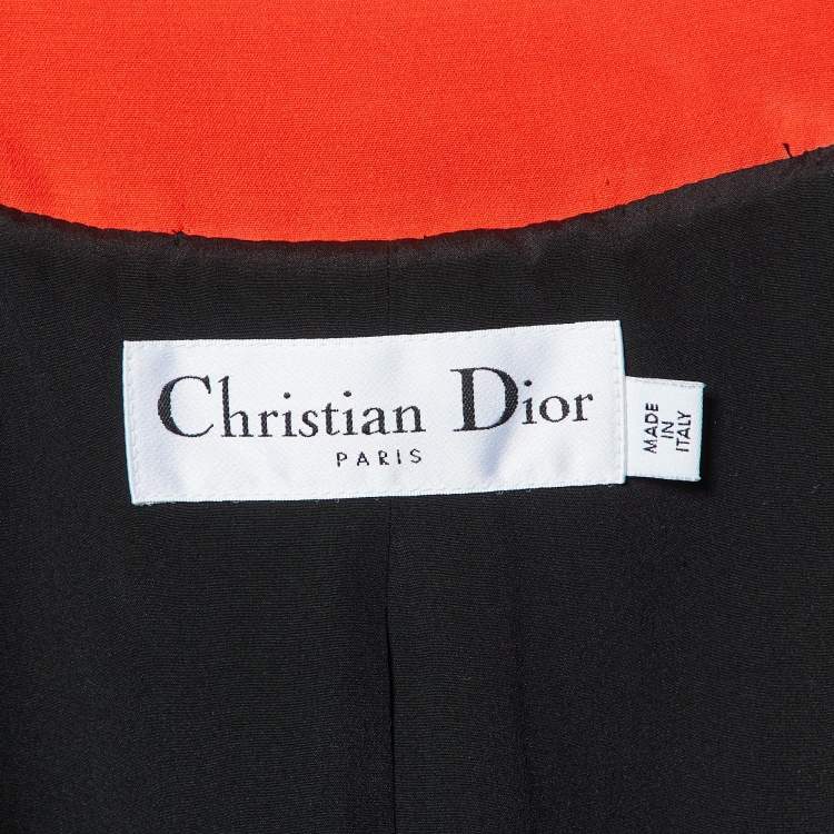 Pre Owned Dior Brown Camel Wool Mid-Length Coat L