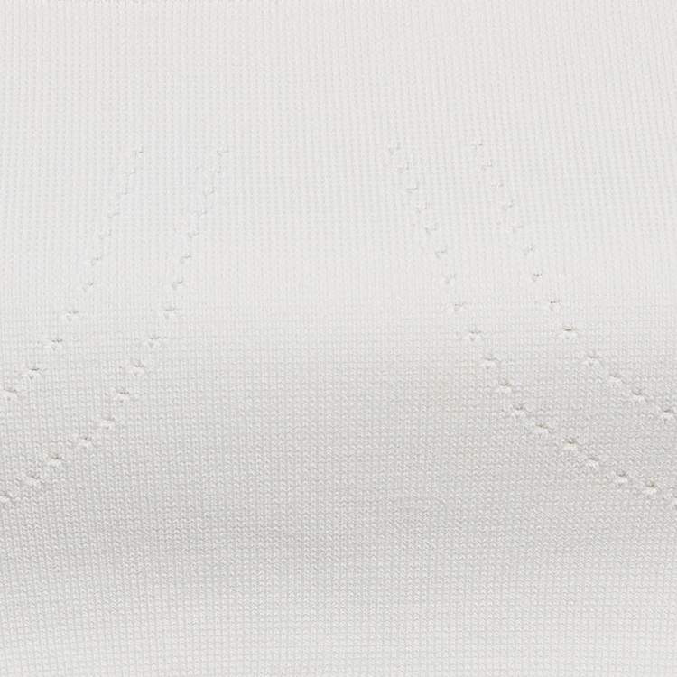 Pre Owned Christian Dior White Logo Strap Stretch Knit Bralette Top XS