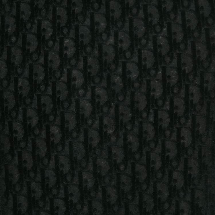 مملوكة مسبقًا Christian Dior Black Oblique Embossed Cotton Jumper S