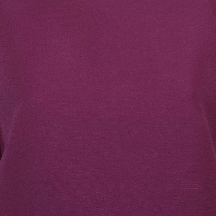 Pre Owned Christian Dior Purple Wool Blend Shift Dress L
