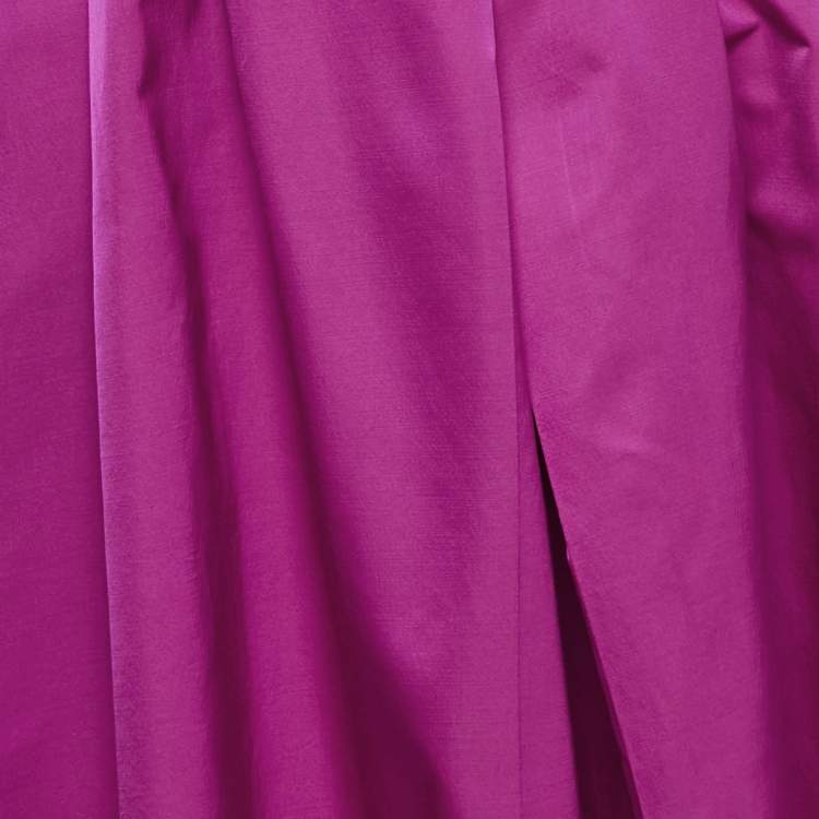 Pre Owned Dior Pink Wool and Silk Blend Pleated Midi Skirt XL