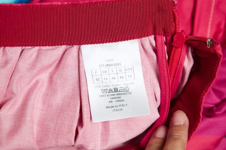Pre Owned Dior Pink/Multicolor Printed Cotton Shirt and Skirt Set L