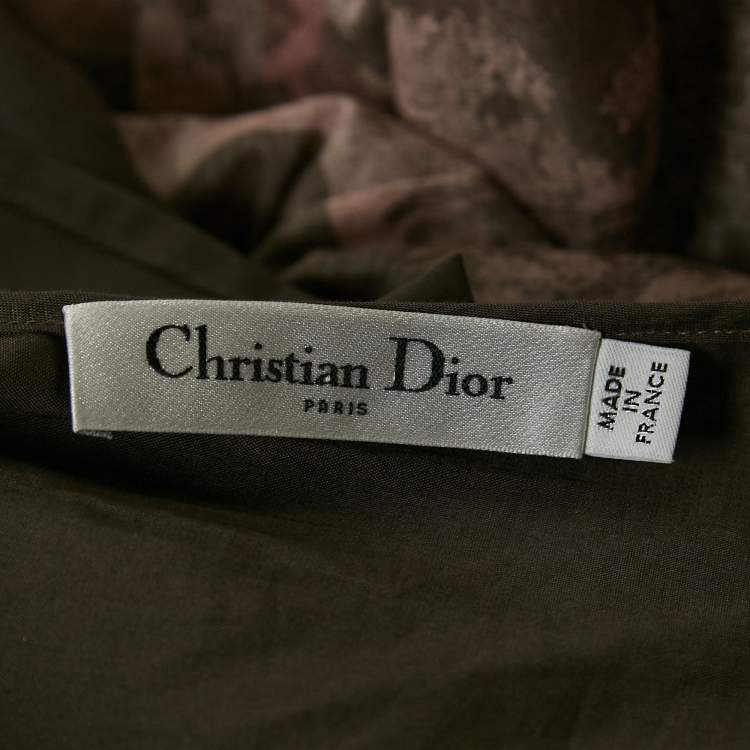 Pre Owned Christian Dior Pink Printed Cotton Dioriviera Toile de Jouy Maxi Shirt Dress M