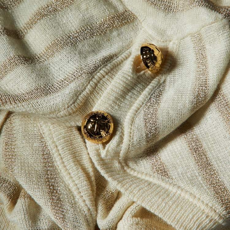 Pre Owned Dior Cream J'Adior Lurex Knit Sweater S