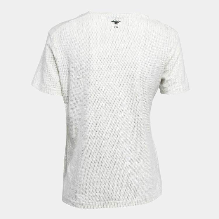Pre Owned Dior White L'Amoureux Print Cotton T-Shirt S