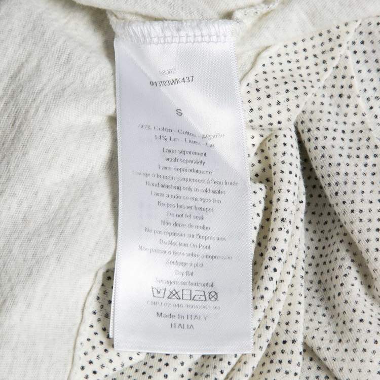 Pre Owned Dior White L'Amoureux Print Cotton T-Shirt S