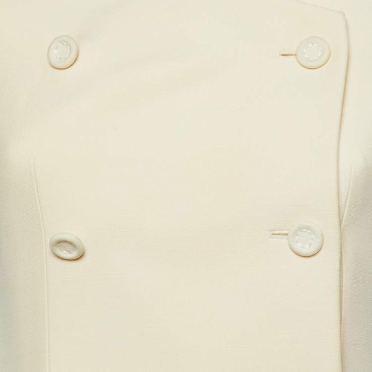 Pre Owned Dior Cream Wool and Silk Off-Shoulder Top S