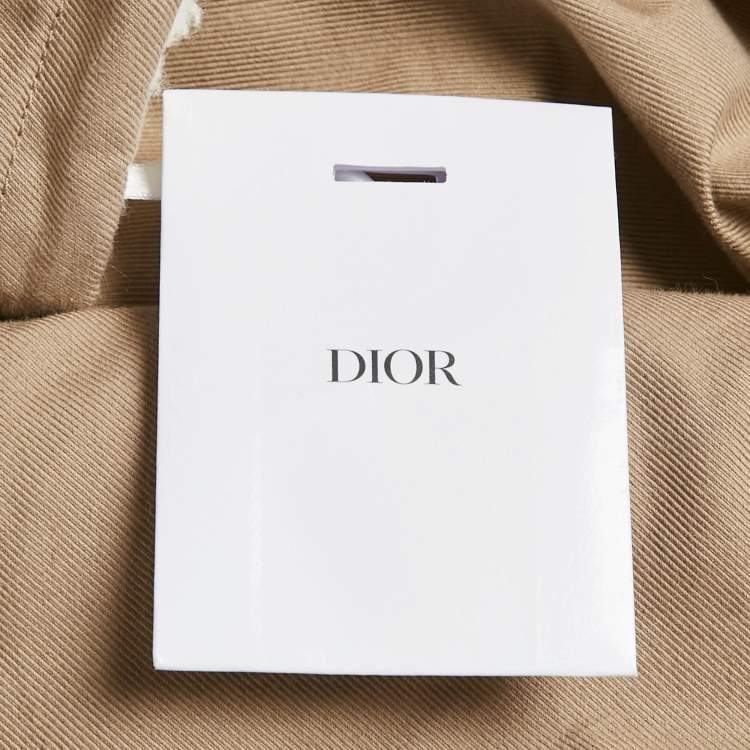 Pre Owned Christian Dior Beige Cotton and Faux Shearling Anorak Jacket XS