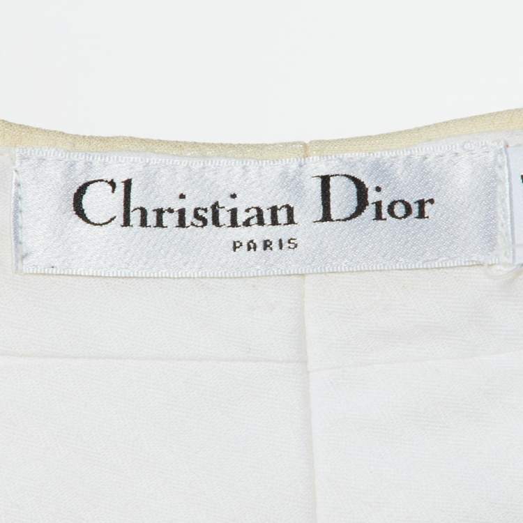 Pre Owned Dior Cream Wool Blend Montaigne Capri Pants S