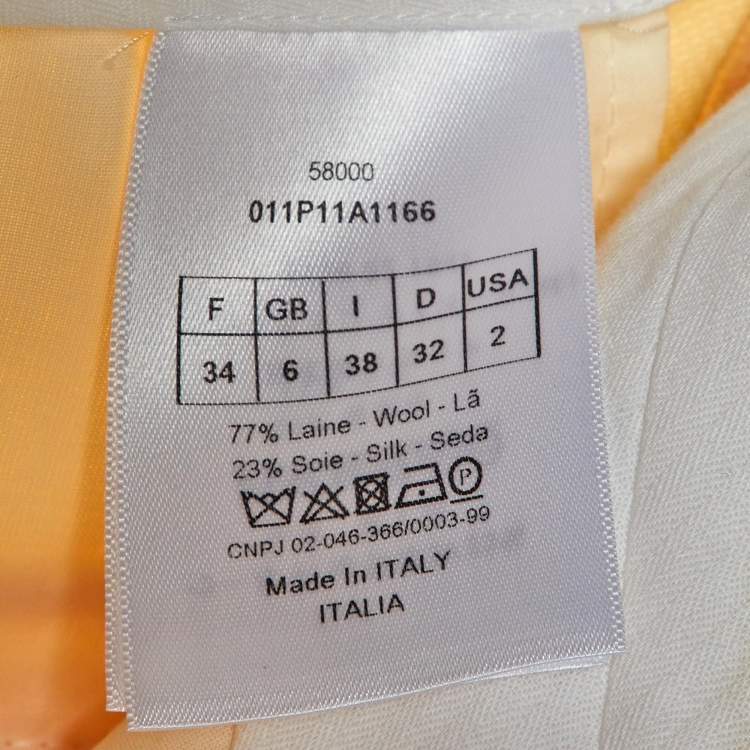 Pre Owned Dior Cream Wool Blend Montaigne Capri Pants S