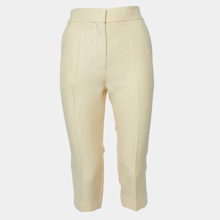 Pre Owned Dior Cream Wool Blend Montaigne Capri Pants S