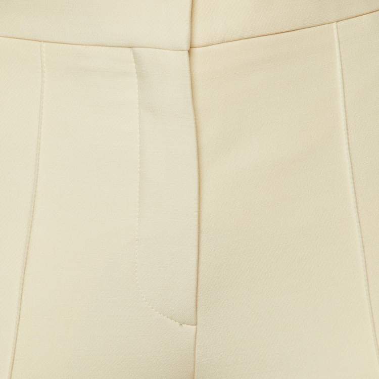 Pre Owned Dior Cream Wool Blend Montaigne Capri Pants S
