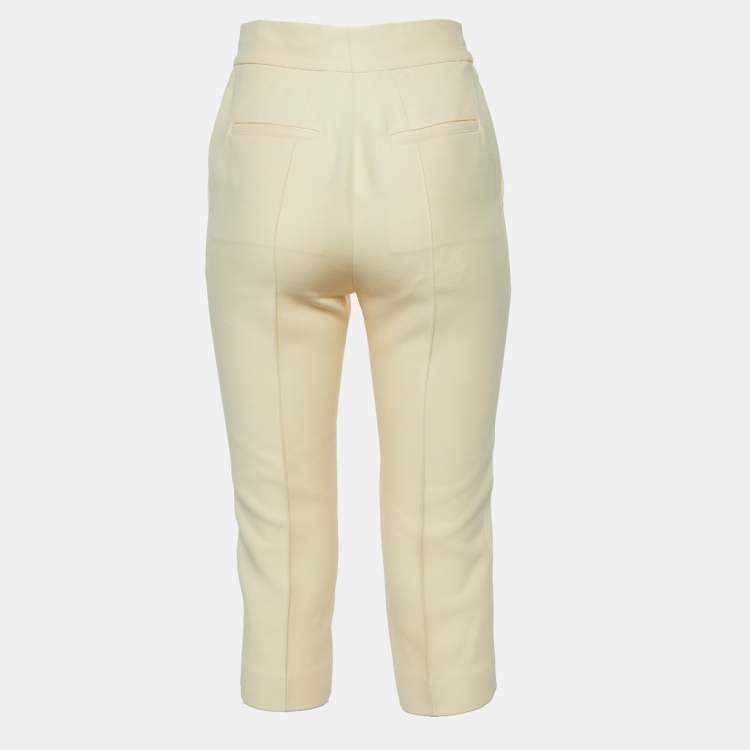 Pre Owned Dior Cream Wool Blend Montaigne Capri Pants S