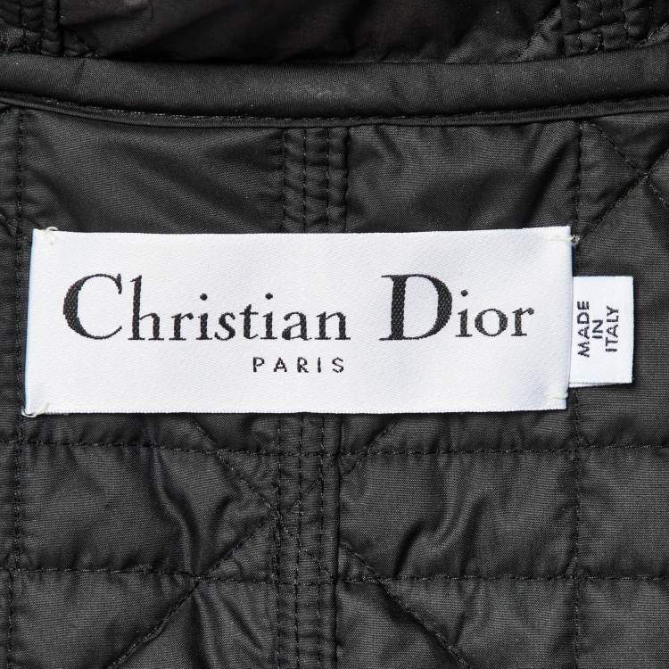 Pre Owned Dior Black Synthetic Hooded Gilet L