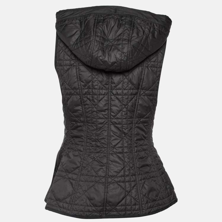Pre Owned Dior Black Synthetic Hooded Gilet L