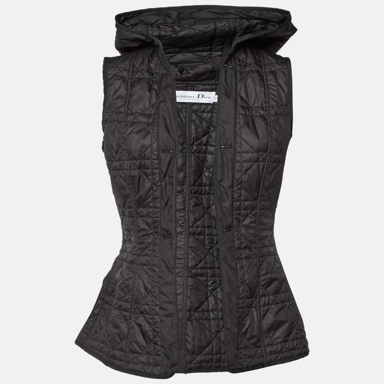 Pre Owned Dior Black Synthetic Hooded Gilet L