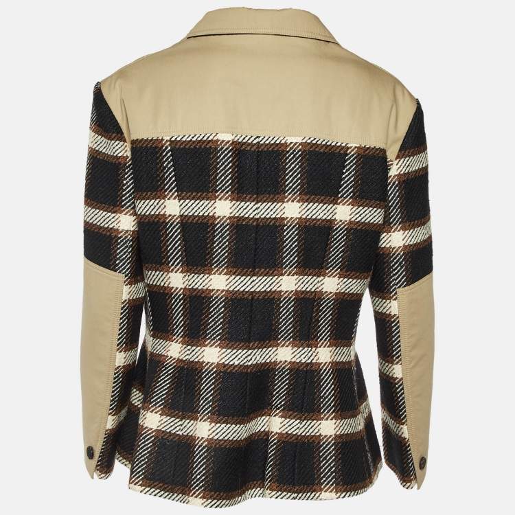 Pre Owned Dior Multicolor Wool and Silk Plaid Single Breasted Jacket XL