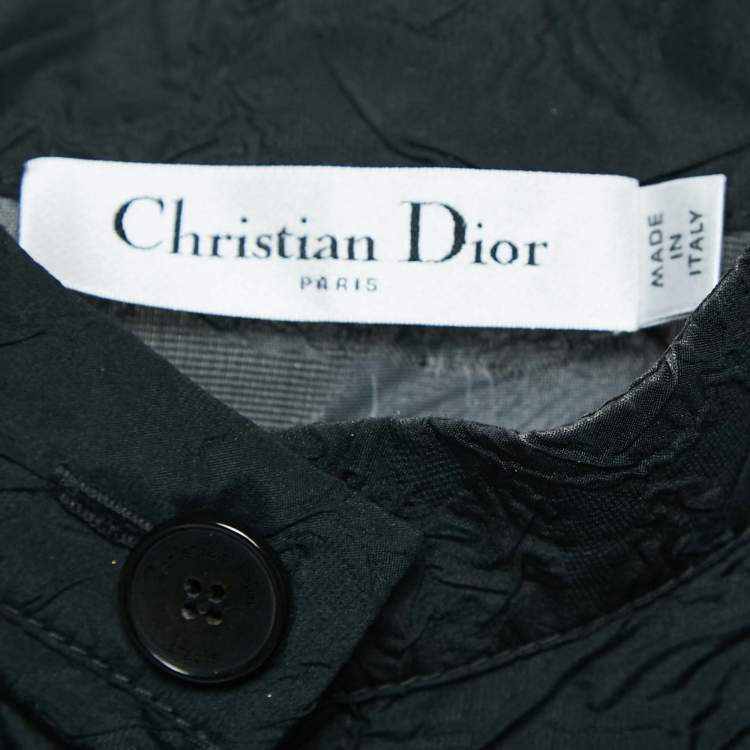 مملوكة مسبقًا Dior Black Textured Crepe A-Line Knee-Length Dress XL