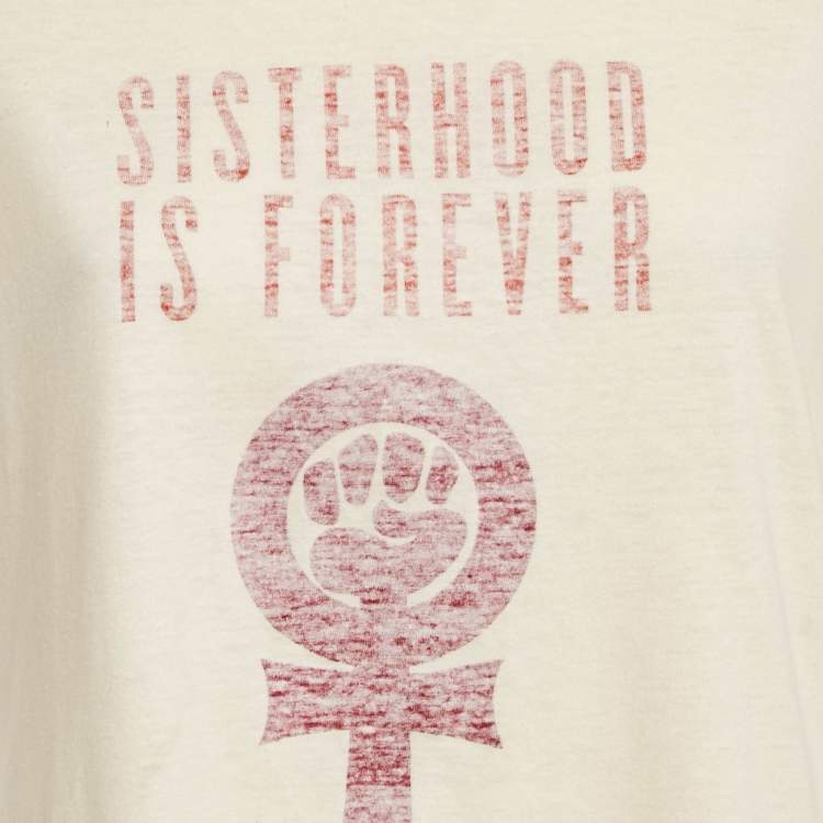 Pre Owned Dior Cream Printed Cotton and Linen Crew Neck T-Shirt L