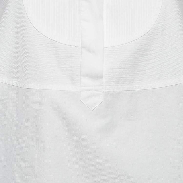 Pre Owned Dior White Cotton Flared Sleeveless Mini Dress S