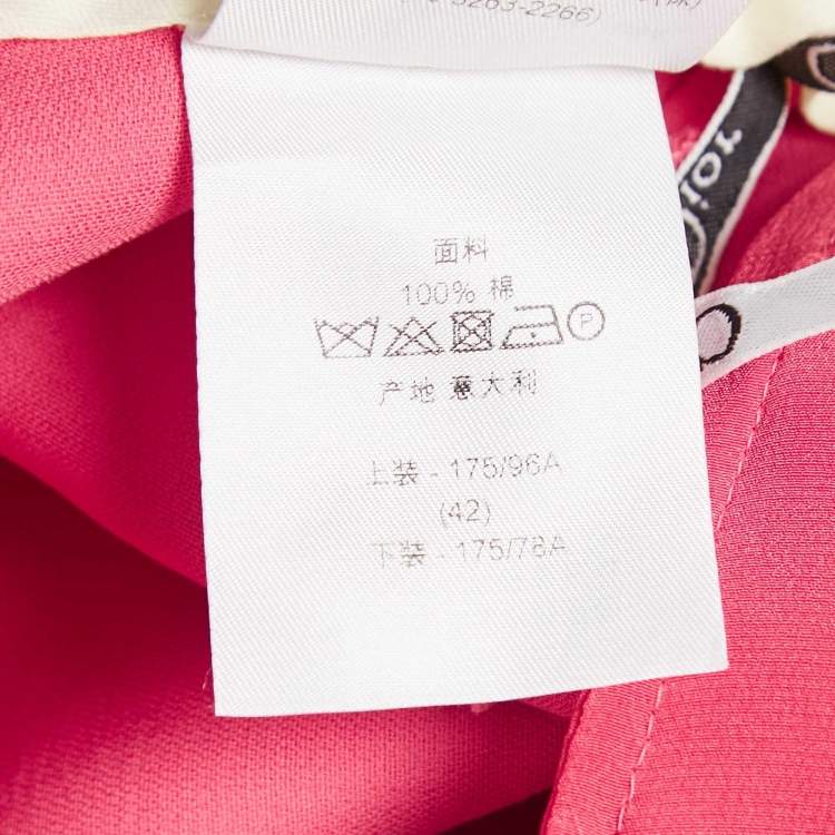 Pre Owned Christian Dior Pink Cotton Trousers L