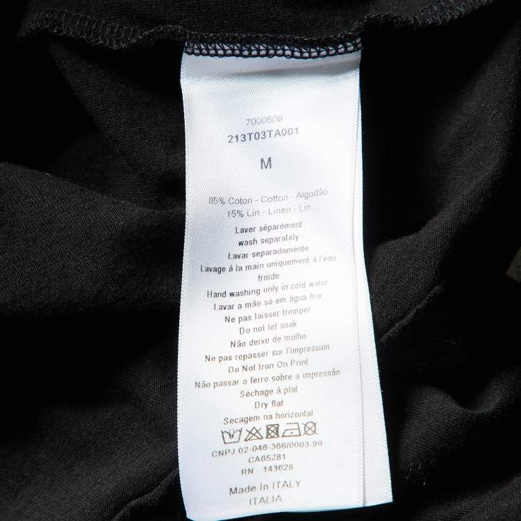 Pre Owned Dior Black Printed Cotton T-Shirt M