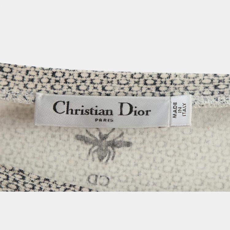 Pre Owned Dior Navy Blue/White Cotton and Linen L'etoile T Shirt S