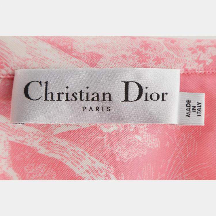 Pre Owned Christian Dior Printed Silk Shirt