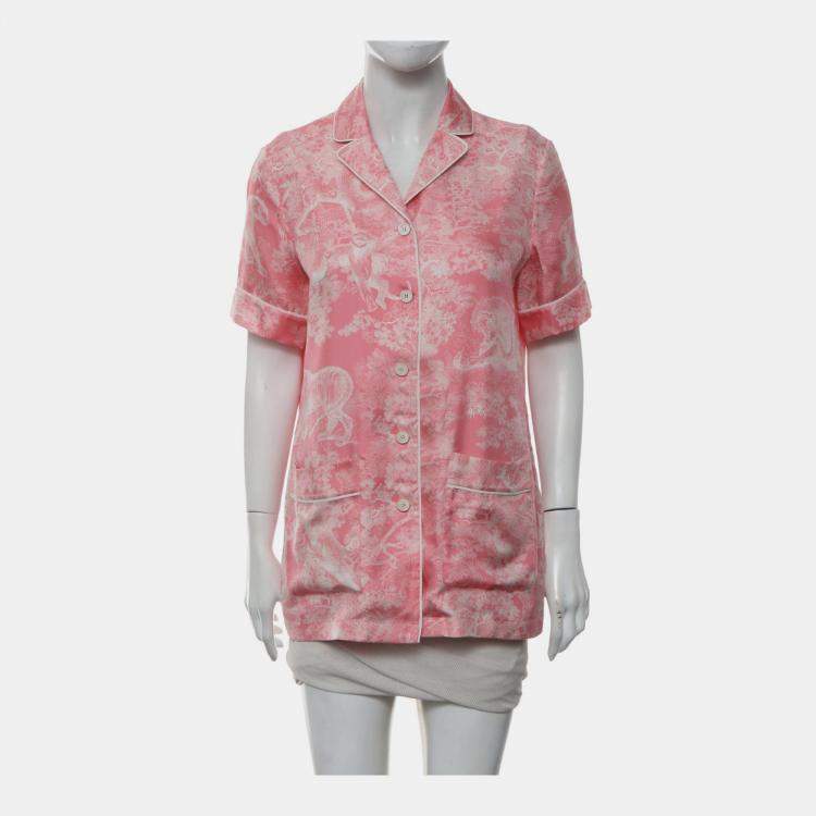 Pre Owned Christian Dior Printed Silk Shirt