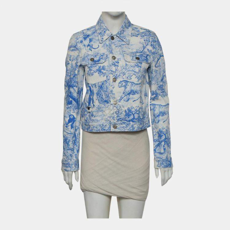 Pre Owned Christian Dior Dioriviera Printed Denim Jacket